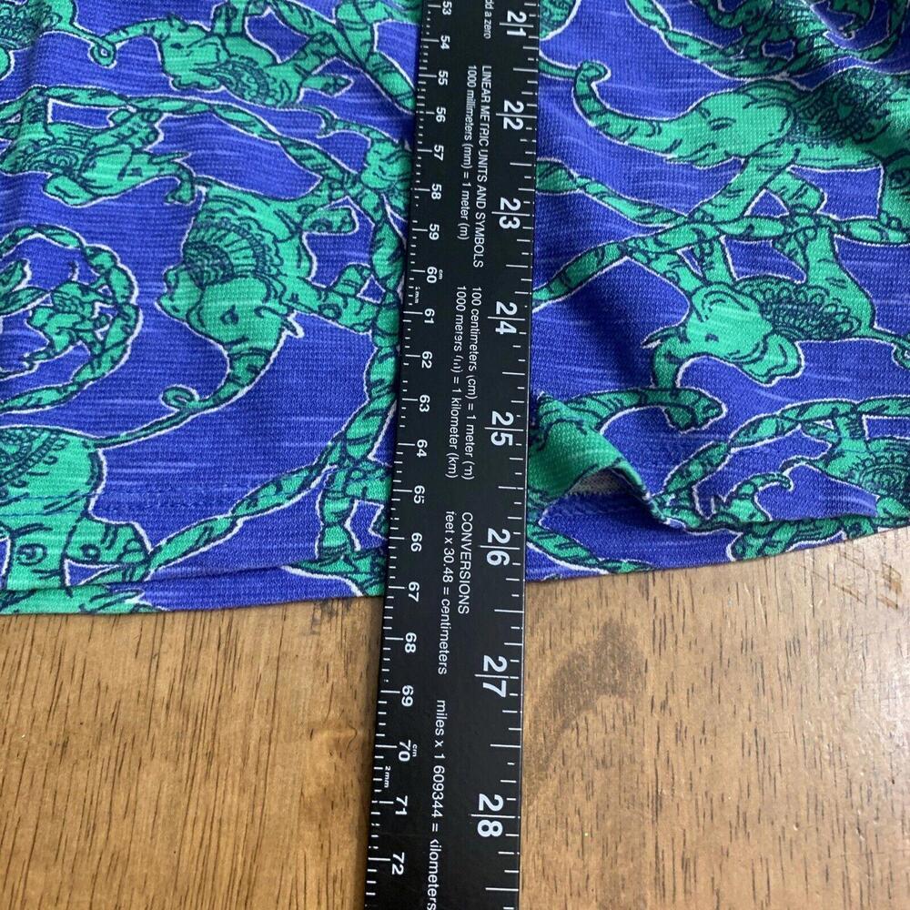 Lilly Pulitzer Hoodie Tunic Women Sz S Noelle Blue Loopy Elephants Artsy… - Picture 8 of 10